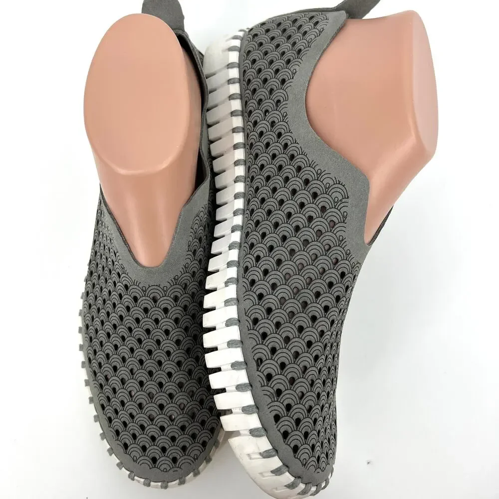 Ilse Jacobsen Tulip Gray White Perforated Slip On Shoe Size Euro 40